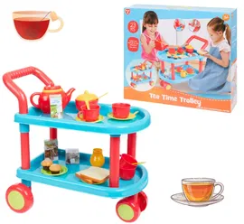 Dwupoziomowy Wózek PlayGo do Serwowania Herbaty, 23 Elementy