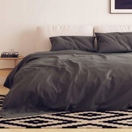 Pościel z Mikrofibry Emma Essentials 135 x 200 cm 2-częściowa, Antracytowa