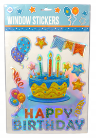 Urodzinowa Naklejka na Szybę, Dekoracja, Niebieska