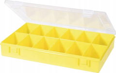 Skrzynka Hünersdorff 225x335x55mm Organizer 12-komorowy, Żółty