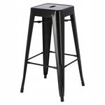 Hoker Stołek Barowy Paris Czarny 75cm loft Metal Tolix, Taboret Wysoki