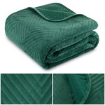 Narzuta Welurowa 200x220 Pikowana Jodełka  200 x 220, Zielona, Velvet