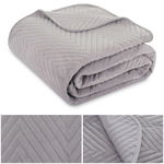 Narzuta Welurowa 200x220 Pikowana Jodełka  200 x 220, Szara, Velvet