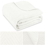 Narzuta Welurowa 200x220 Pikowana Jodełka  200 x 220, Biała, Velvet