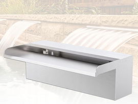 Wodospad ogrodowy LONGRUNNEW 30 cm ze stali nierdzewnej z akcesoriami + LED