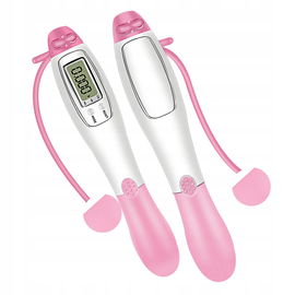 Ważona bezprzewodowa skakanka 2 w 1 z licznikiem ekranu różowa