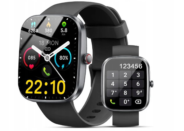 Smartwatch Kuizil T70 czarny stylowy zegarek idealny na prezent wodoodporny