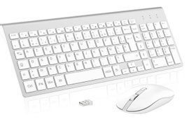 Cimetech Zestaw klawiatura mysz bezprzewodowa USB 2.4G Slim srebrna AZERTY