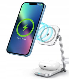 Uchwyt ładujący, ładowarka indukcyjna MagFlex 2 w 1 ładowanie słuchawek
