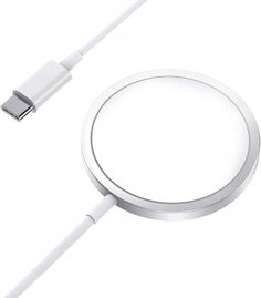 Ładowarka Magnetyczna 15W USB-C Przenośna bezprzewodowa Indukcyjna biała