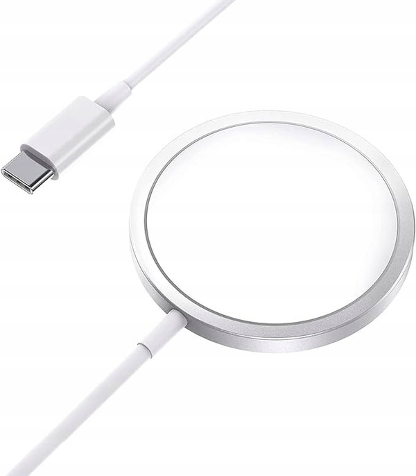 Ładowarka Magnetyczna 15W USB-C Przenośna bezprzewodowa Indukcyjna biała