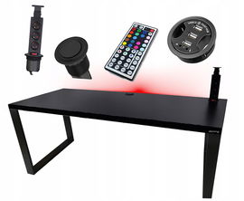 BIURKO GAMINGOWE 160x80 LOFTOWE LED PRZEPUST GNIAZDO PRODUCENT
