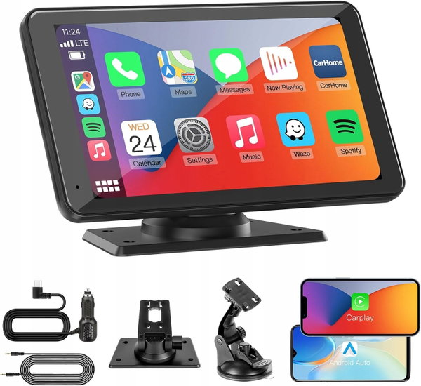 Radio Samochodowe KAXRUO T55 Ekran 7" HD CarPlay Android Auto BT AUX