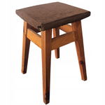 Pokrowiec na taboret stołek materiał sztruks 35x35x5cm 1sz na wymiar Grafit