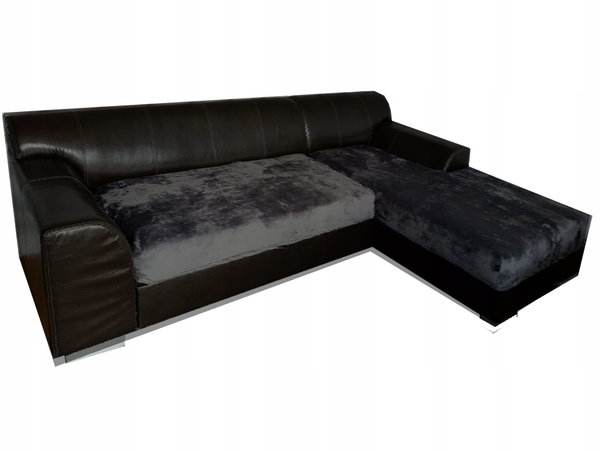 Pokrowiec na siedzisko kanapy 75x130x15 zamsz welurowy czarny