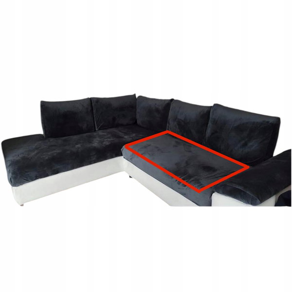 Pokrowiec na kanapy siedzisko na materac 80x130x15 elastyczny welur czarny