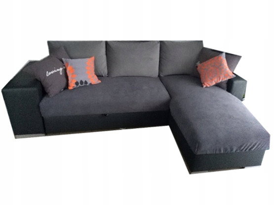 Pokrowiec na siedzisko narożnika sofy 70x135x15cm sztruks trwały szary 1szt