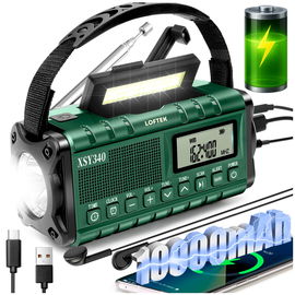 Radio Przenośne Kuchenne Solarne Dynamo Budowlane Latarka Powerbank 10000Mh