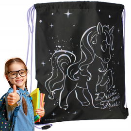 Worek Na Buty Do Szkoły Plecak Na Sznurkach Wf Jednorożec Dla Dziewczynki