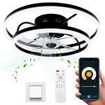 Żyrandol Wentylator Sufitowy Wiatrak Nowoczesna Lampa Sufitowa Led + Pilot