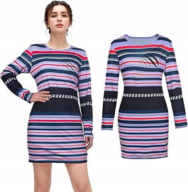 Damska sukienka w paski ,kostium na Halloween ,Cosplay z długim rękawem XL