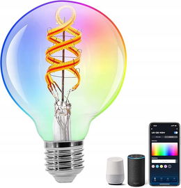 Inteligentna żarówka LED RGB E27 4.9 W kompatybilna z Alexa i Google Home