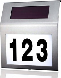 Numer domu ze stali nierdzewnej LED