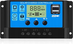 Kontroler ładowania słonecznego 12V/24V 30A USB