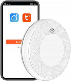 Cienki inteligentny czujnik dymu z automatycznym autotestem wifi