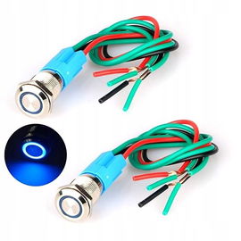 Chwilowy przełącznik wciskany 12 mm 2 szt. niebieski