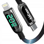 Kabel USB C do Lightning QC AICase 2M z wyświetlaczem LED do iPhone