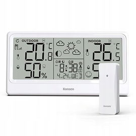 Radiowa stacja pogodowa z czujnikiem zewnętrznym Konsen