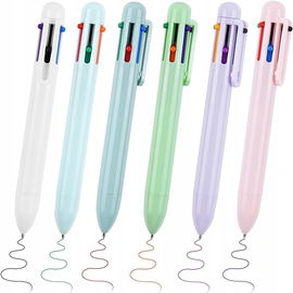Wielokolorowe długopisy, chowane 6 w 1, 6 szt