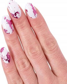 Ultracienkie samoprzylepne folie do paznokci, białe z różowym 24 szt