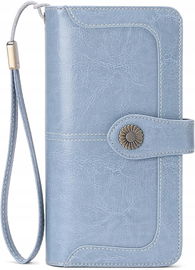 Portfel damski SENDEFN,skórzany, z ochroną RFID, o dużej pojemności