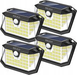 Lampy solarne zewnętrzne z czujnikiem ruchu, 4 sztuki