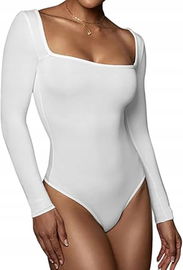 Body damskie z kwadratowym dekoltem i długim rękawem XXL