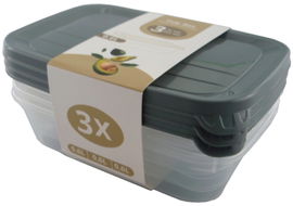 ZESTAW KOMPLET 3 POJEMNIKÓW DO ŻYWNOŚCI 600 ML KUCHENNYCH 3x POJEMNIK