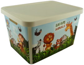 POJEMNIK NA ZABAWKI Z POKRYWKĄ PUDEŁKO KLOCKI 18 L PLASTIKOWY