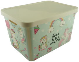 POJEMNIK NA ZABAWKI Z POKRYWKĄ PUDEŁKO KLOCKI 18 L PLASTIKOWY