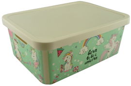 POJEMNIK NA ZABAWKI Z POKRYWKĄ PUDEŁKO KLOCKI 12 L PLASTIKOWY