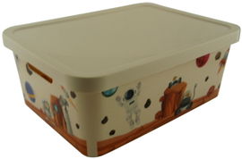 POJEMNIK NA ZABAWKI Z POKRYWKĄ PUDEŁKO KLOCKI 12 L PLASTIKOWY