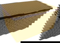 KOSZYK KOSZ PLASTIKOWY Z POKRYWKĄ 42,5x34,5x20 cm RATTAN POJEMNIK