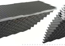 KOSZYK KOSZ PLASTIKOWY Z POKRYWKĄ 42,5x34,5x20 cm RATTAN POJEMNIK