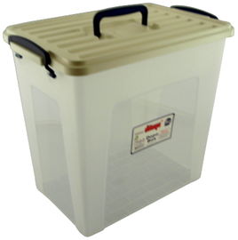 POJEMNIK PLASTIKOWY Z UCHWYTEM RĄCZKĄ POKRYWKĄ KLIPSAMI 19 L  PUDEŁKO