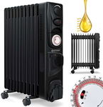 GRZEJNIK OLEJOWY ŻEBERKOWY 3 TRYBY GRZANIA KESSER 11 ŻEBEREK 2500W CZARNY