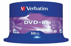 Verbatim DVD+R Matt Silver 4.7GB 16x 50-pack