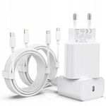Ładowarka USB C 20W Szybka Ładowarka Typu C na Lightning 2m ZESTAW 2 SZT