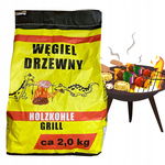 WĘGIEL DRZEWNY DO GRILLA 2 KG GRUBE KAWAŁKI GRILL 2KG
