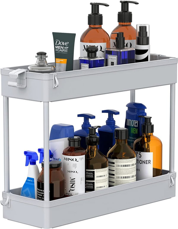 Organizer kuchenny do szafki szary 40x13x31 cm Zestaw 2 szt